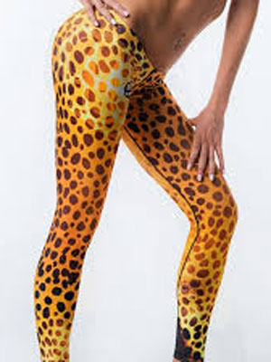 Heat transfer print leggings for lady running sport